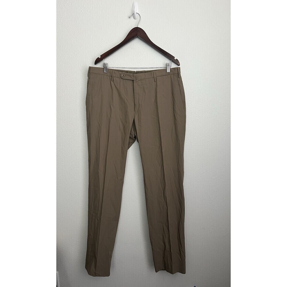 Incotex Milano Fit Men's Khaki Dress Pants 38 Classic Tailored Italian Trousers